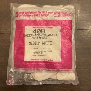 NEW Vintage Sealed Silkies Sheer Toe To Waist Pantyhose Style #408 Medium White